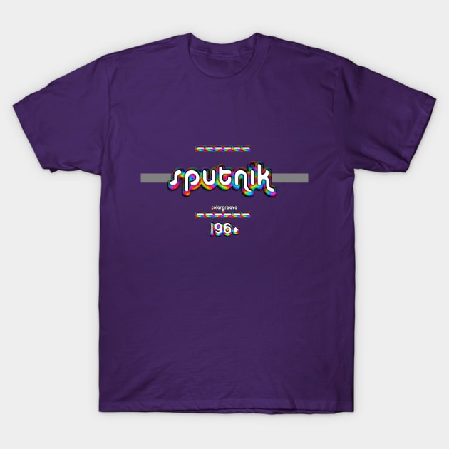 Sputnik 1960 ColorGroove Retro-Rainbow-Tube nostalgia (wf) T-Shirt by Blackout Design